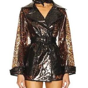 LOBA Pamela Trench Coat Woman’s Leopard Print Size Small